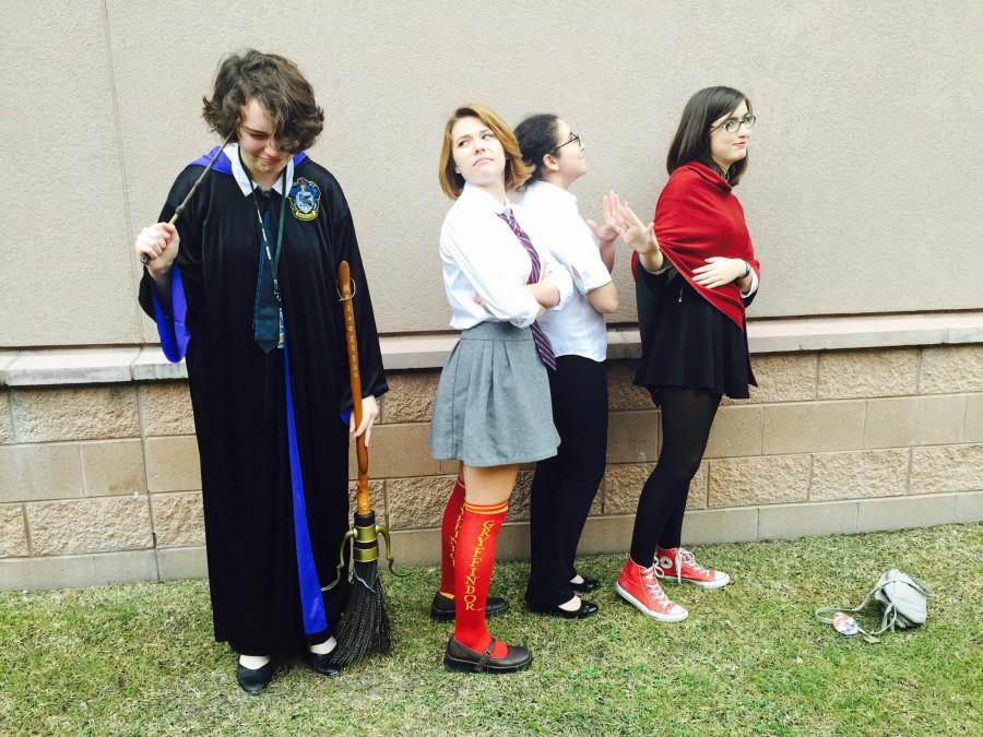 Gryffindor members Maddy Turcotte, Sara Moussa, and Nicole Lindbergh shun Ravenclaw member Jessica Putnam