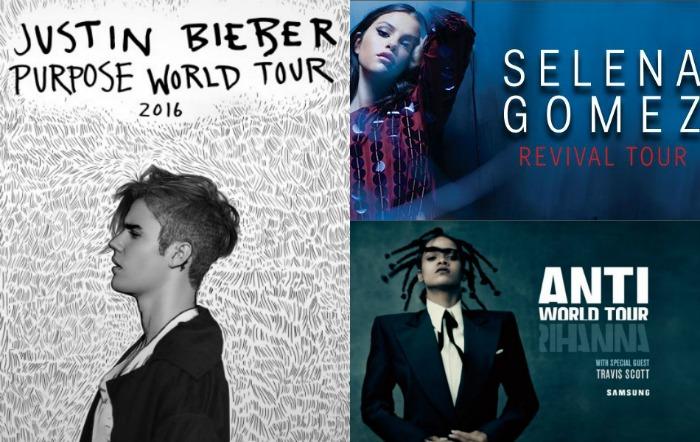 Justin Bieber, Rihanna, Lil Wayne - 2016 Concerts