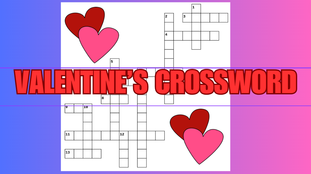 Valentines Day Themed Crossword Puzzle