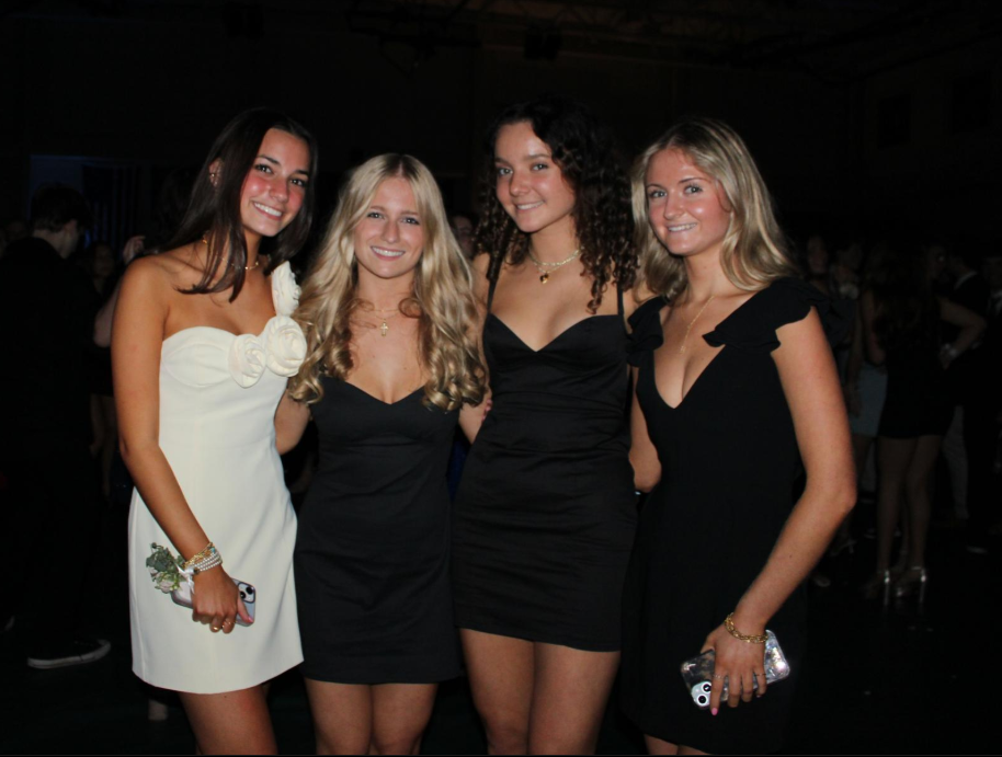 Sophie (in white) and her friends