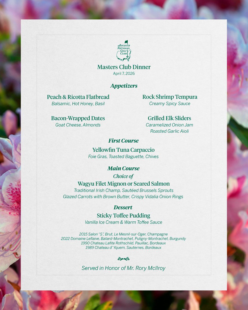 Masters Champion Dinner