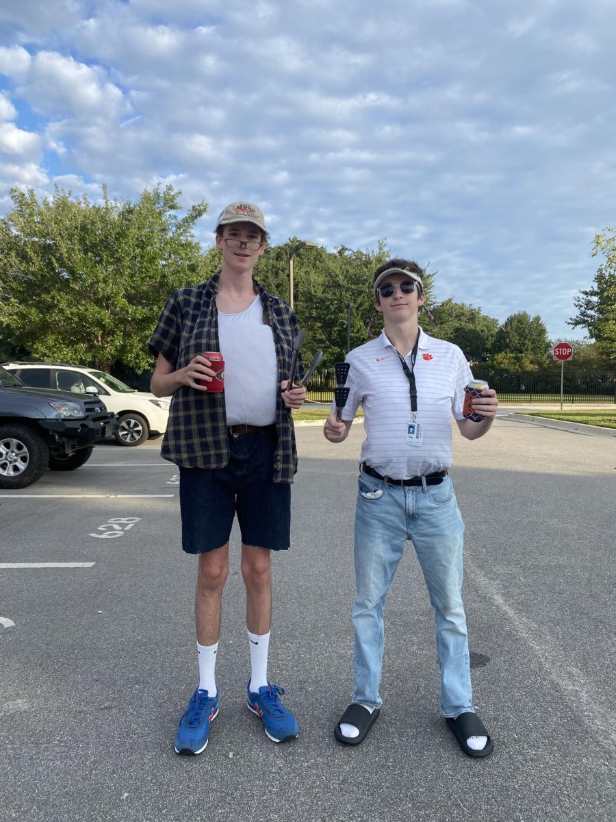 Will and I on Spirit Week dressed like parents.